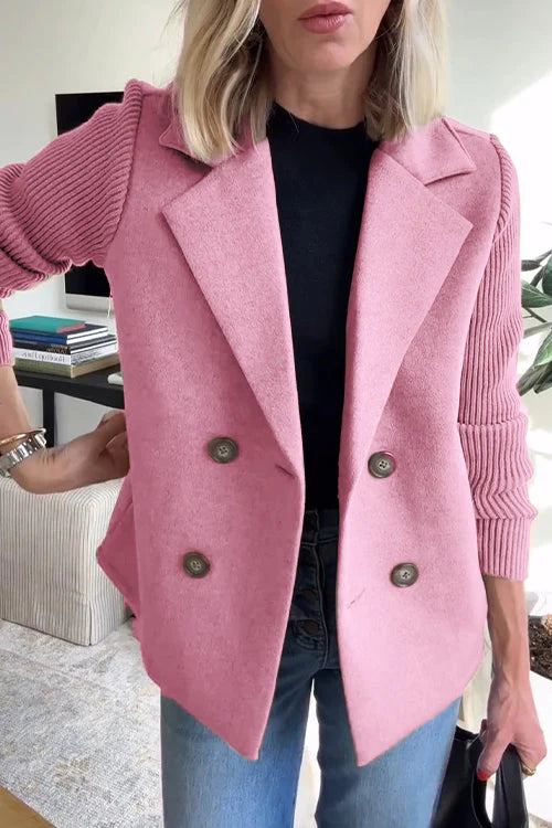 Chloe – Modern Knit-Sleeve Blazer
