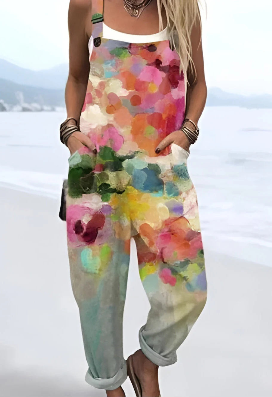 Charlotte™ | Watercolor Blossom Overalls
