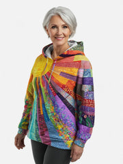 Aurora – Radiant Patchwork Art Hoodie