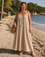 Amener | Flowing Sleeveless Strappy Relaxed Midi Dress