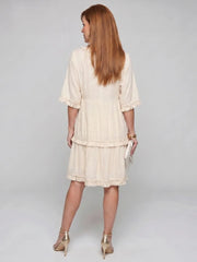 Drea | Embroidered Detail Short Sleeve Mini Dress