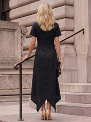 Hope | High Neck Button Detail Slit Midi Dress