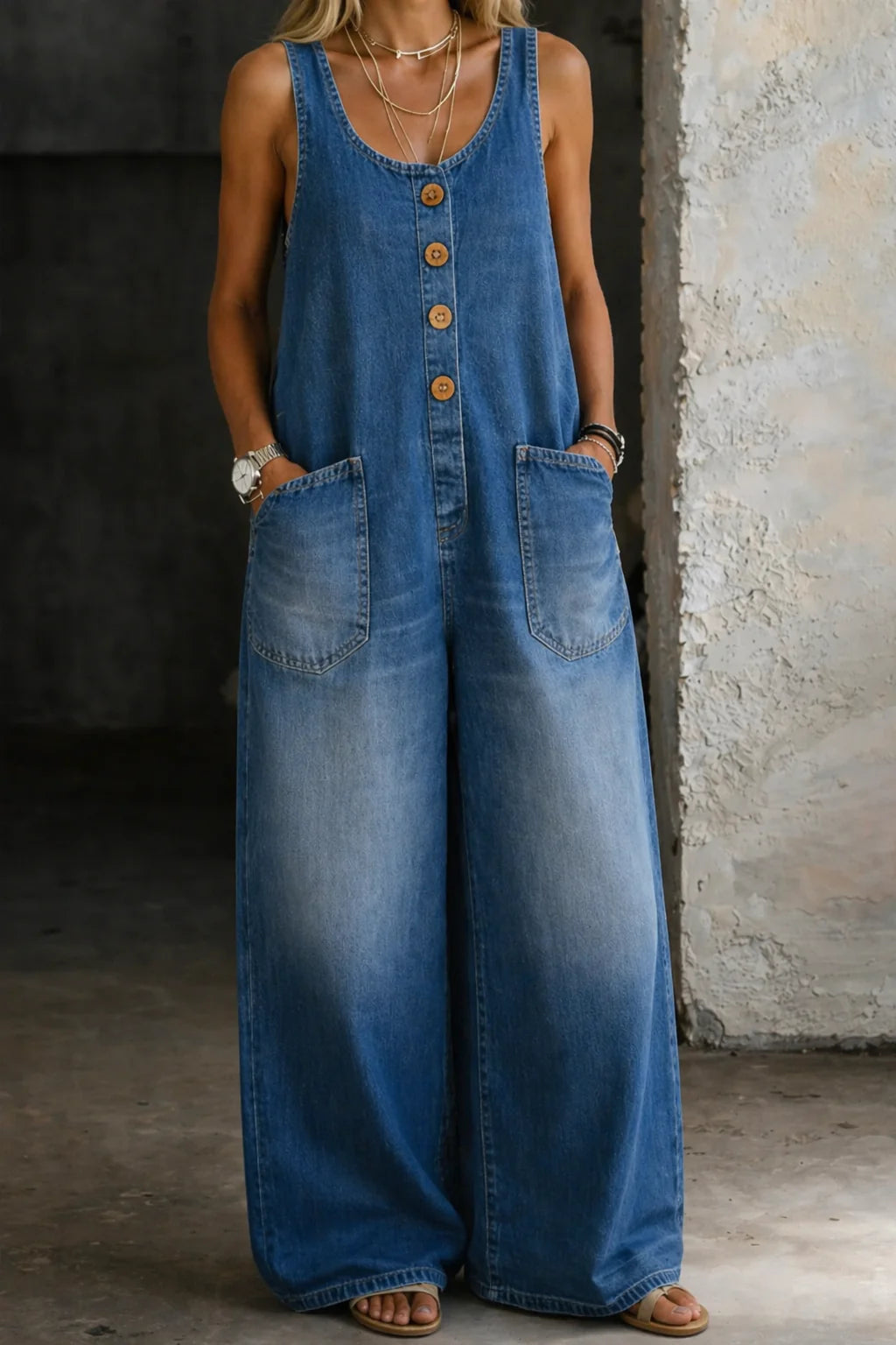 Saylor | Vintage Washed Cotton Denim Overalls