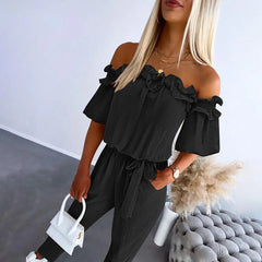 Mia – Romantic Ruffle Off-Shoulder Jumpsuit