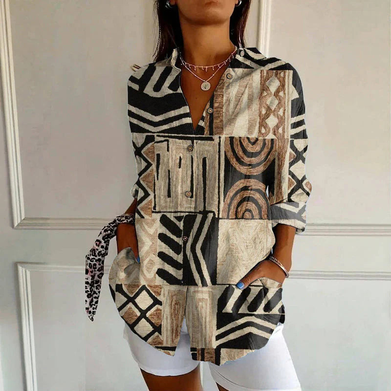 Jeah – Artistic Patchwork Button Shirt