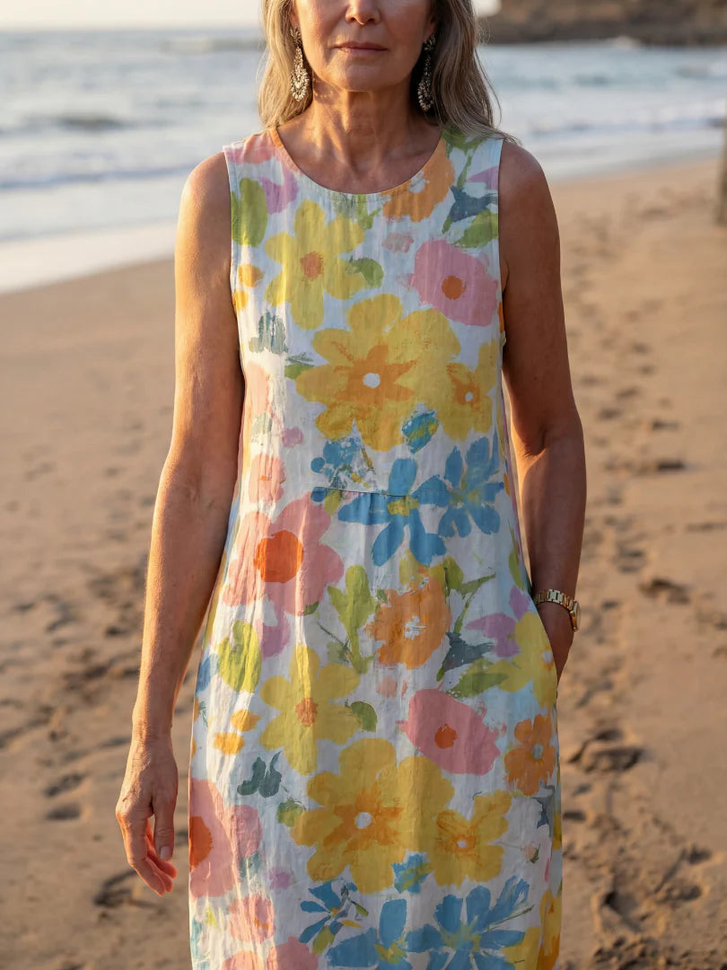 Talia | Coastal Texture Midi Dress