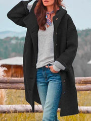 Janice - Cozy Hooded Tweed Coat