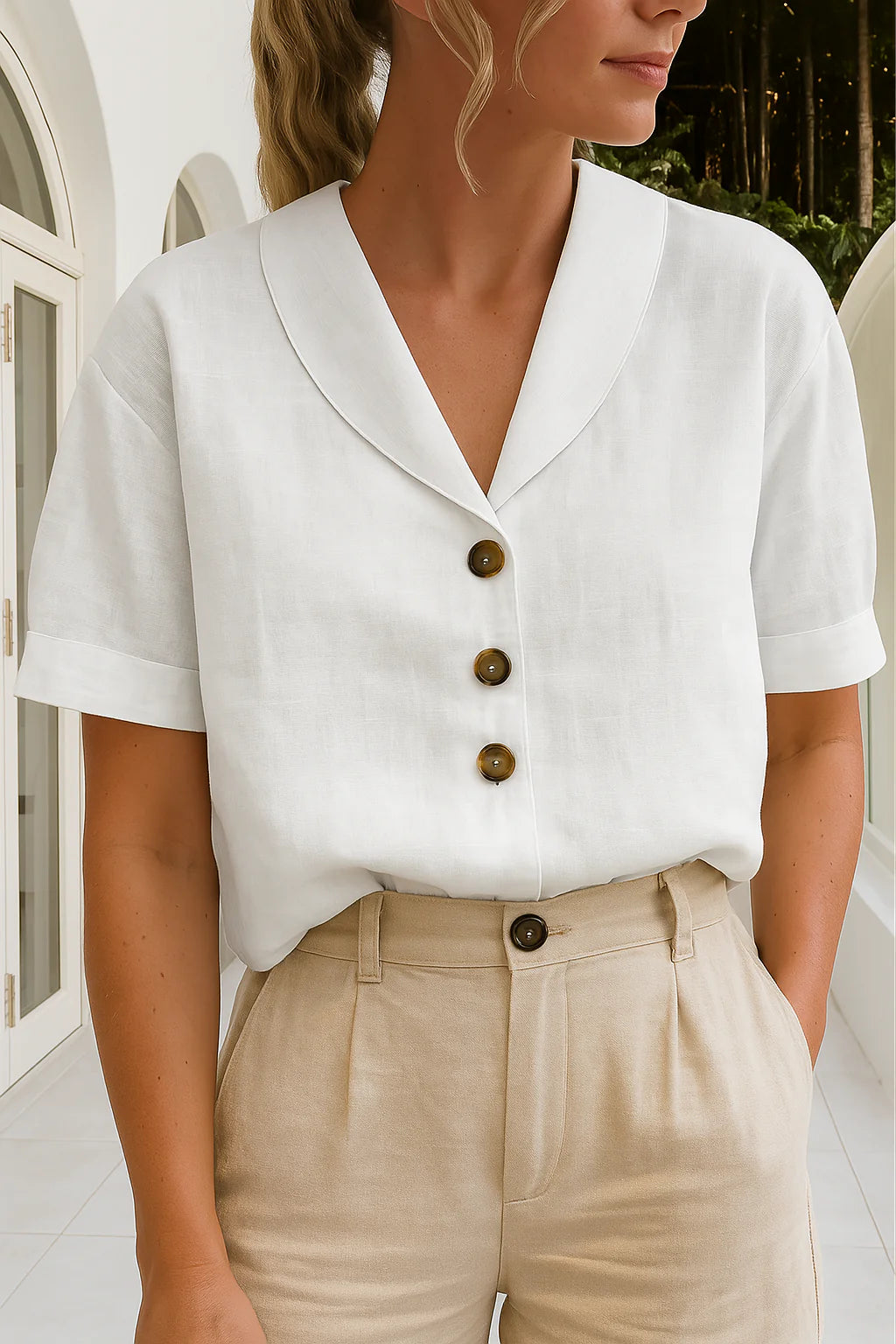 Cathy – Classic Button Blouse