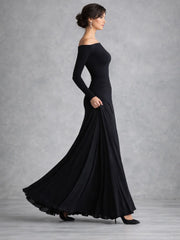Maris | Draped Long Sleeve Maxi Dress