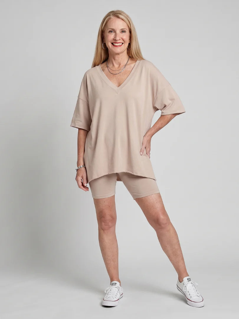 Lucinda | V Neck Top And Shorts Relaxed Fit Set